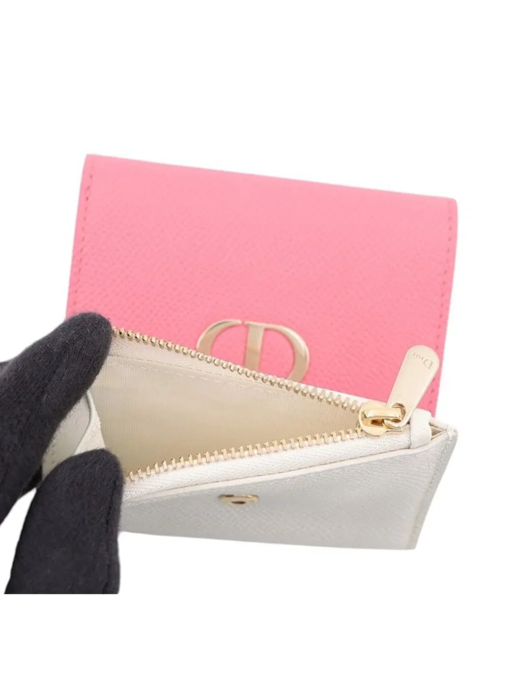 Dior Trifold Wallet 30 Montaigne Lotus Bicolor